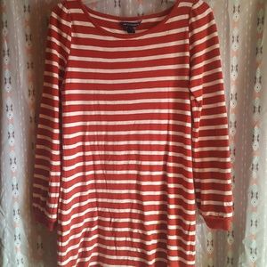 French connection rust stripe sweater dress